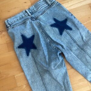 Revice denim star bottom straight leg jeans with rips